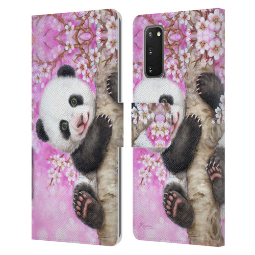 Kayomi Harai Animals And Fantasy Cherry Blossom Panda Leather Book Wallet Case Cover For Samsung Galaxy S20 / S20 5G