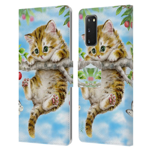 Kayomi Harai Animals And Fantasy Cherry Tree Kitten Leather Book Wallet Case Cover For Samsung Galaxy S20 / S20 5G