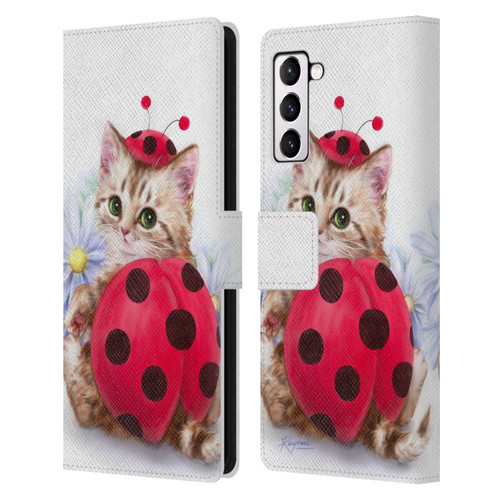Kayomi Harai Animals And Fantasy Kitten Cat Lady Bug Leather Book Wallet Case Cover For Samsung Galaxy S21+ 5G