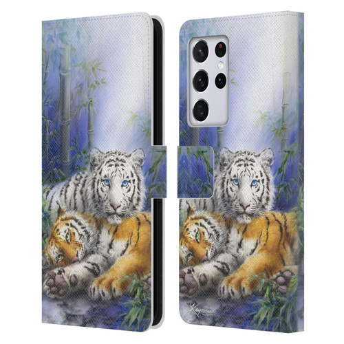 Kayomi Harai Animals And Fantasy Asian Tiger Couple Leather Book Wallet Case Cover For Samsung Galaxy S21 Ultra 5G