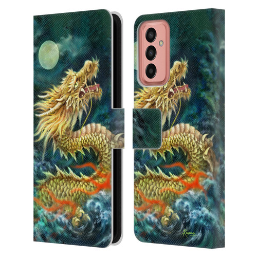 Kayomi Harai Animals And Fantasy Asian Dragon In The Moon Leather Book Wallet Case Cover For Samsung Galaxy M13 (2022)