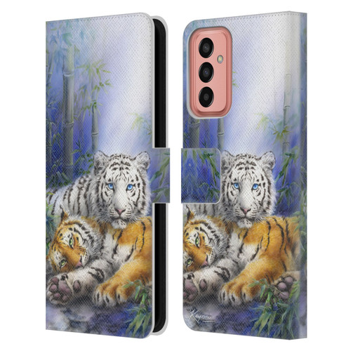Kayomi Harai Animals And Fantasy Asian Tiger Couple Leather Book Wallet Case Cover For Samsung Galaxy M13 (2022)