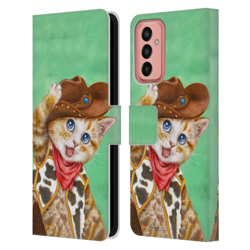 Kayomi Harai Animals And Fantasy Cowboy Kitten Leather Book Wallet Case Cover For Samsung Galaxy M13 (2022)