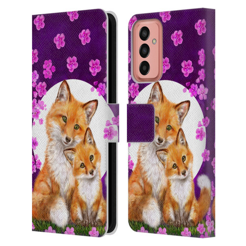 Kayomi Harai Animals And Fantasy Mother & Baby Fox Leather Book Wallet Case Cover For Samsung Galaxy M13 (2022)