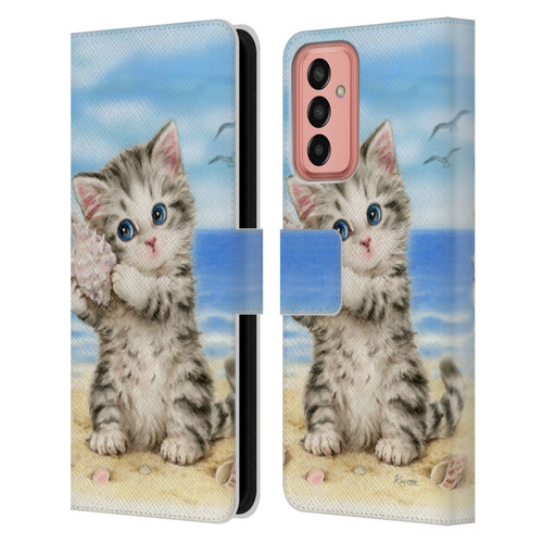 Kayomi Harai Animals And Fantasy Seashell Kitten At Beach Leather Book Wallet Case Cover For Samsung Galaxy M13 (2022)
