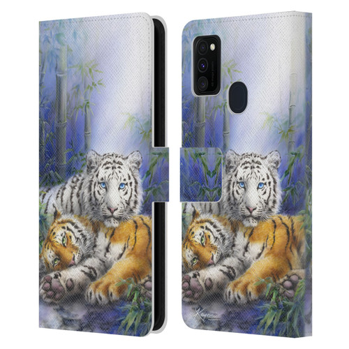 Kayomi Harai Animals And Fantasy Asian Tiger Couple Leather Book Wallet Case Cover For Samsung Galaxy M30s (2019)/M21 (2020)