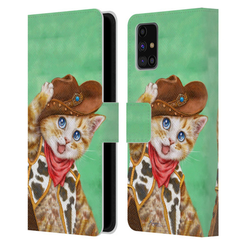 Kayomi Harai Animals And Fantasy Cowboy Kitten Leather Book Wallet Case Cover For Samsung Galaxy M31s (2020)
