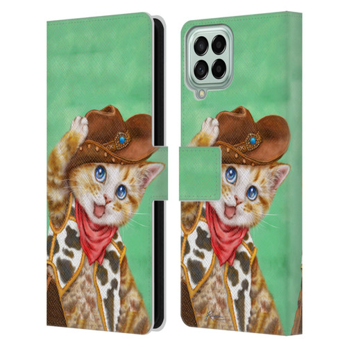 Kayomi Harai Animals And Fantasy Cowboy Kitten Leather Book Wallet Case Cover For Samsung Galaxy M33 (2022)