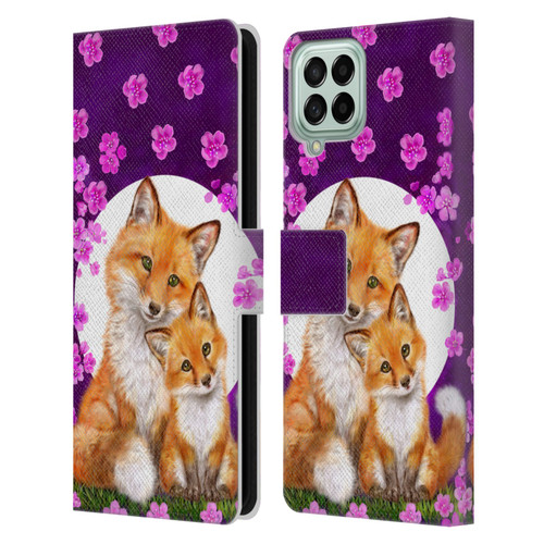 Kayomi Harai Animals And Fantasy Mother & Baby Fox Leather Book Wallet Case Cover For Samsung Galaxy M33 (2022)