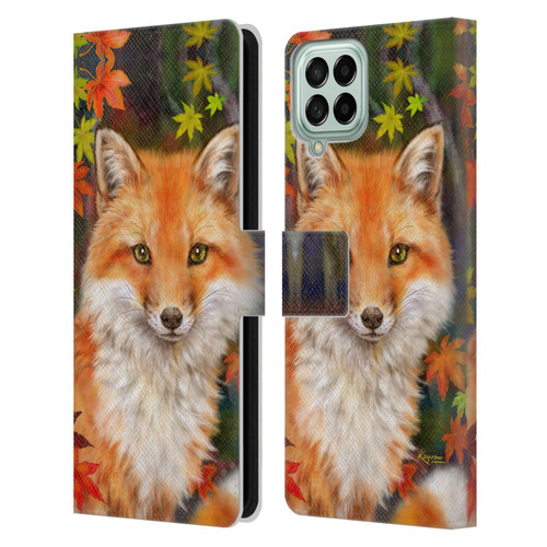 Kayomi Harai Animals And Fantasy Fox With Autumn Leaves Leather Book Wallet Case Cover For Samsung Galaxy M53 (2022)