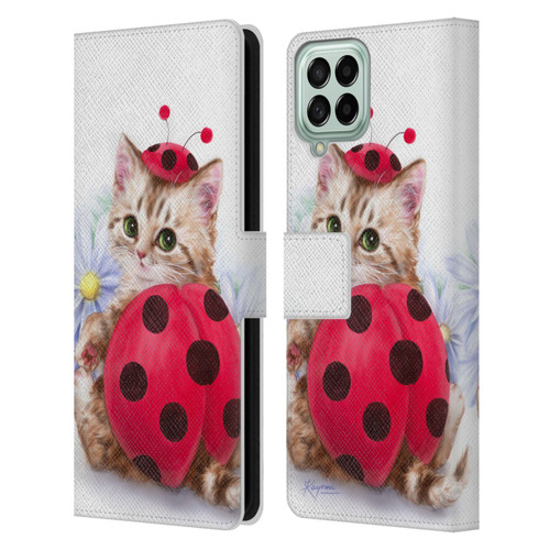 Kayomi Harai Animals And Fantasy Kitten Cat Lady Bug Leather Book Wallet Case Cover For Samsung Galaxy M53 (2022)