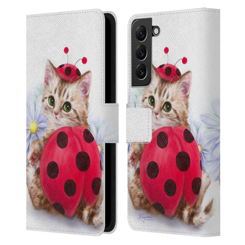 Kayomi Harai Animals And Fantasy Kitten Cat Lady Bug Leather Book Wallet Case Cover For Samsung Galaxy S22+ 5G