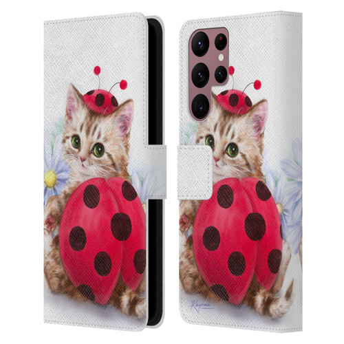 Kayomi Harai Animals And Fantasy Kitten Cat Lady Bug Leather Book Wallet Case Cover For Samsung Galaxy S22 Ultra 5G