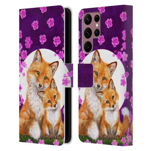 Kayomi Harai Animals And Fantasy Mother & Baby Fox Leather Book Wallet Case Cover For Samsung Galaxy S22 Ultra 5G