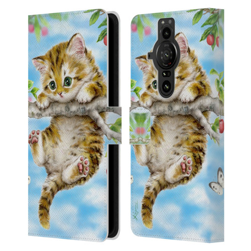 Kayomi Harai Animals And Fantasy Cherry Tree Kitten Leather Book Wallet Case Cover For Sony Xperia Pro-I