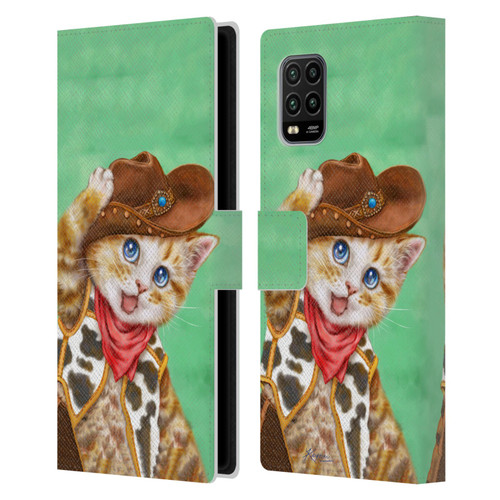 Kayomi Harai Animals And Fantasy Cowboy Kitten Leather Book Wallet Case Cover For Xiaomi Mi 10 Lite 5G