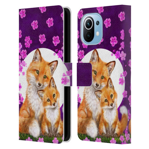 Kayomi Harai Animals And Fantasy Mother & Baby Fox Leather Book Wallet Case Cover For Xiaomi Mi 11