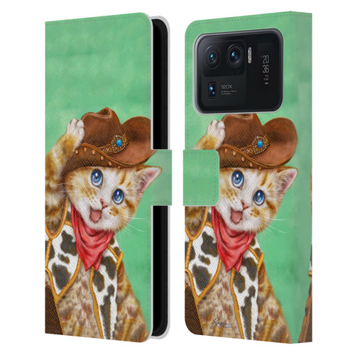Kayomi Harai Animals And Fantasy Cowboy Kitten Leather Book Wallet Case Cover For Xiaomi Mi 11 Ultra