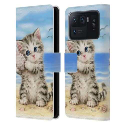 Kayomi Harai Animals And Fantasy Seashell Kitten At Beach Leather Book Wallet Case Cover For Xiaomi Mi 11 Ultra