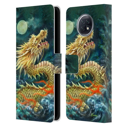 Kayomi Harai Animals And Fantasy Asian Dragon In The Moon Leather Book Wallet Case Cover For Xiaomi Redmi Note 9T 5G