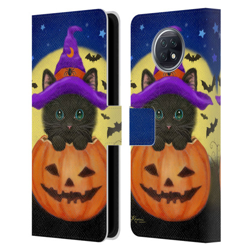 Kayomi Harai Animals And Fantasy Halloween With Cat Leather Book Wallet Case Cover For Xiaomi Redmi Note 9T 5G
