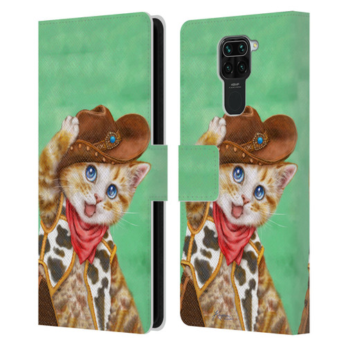 Kayomi Harai Animals And Fantasy Cowboy Kitten Leather Book Wallet Case Cover For Xiaomi Redmi Note 9 / Redmi 10X 4G