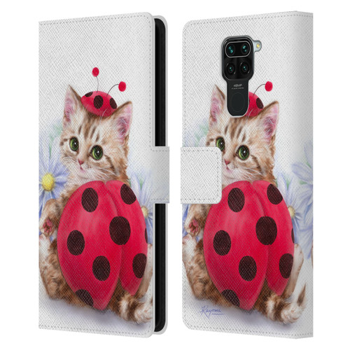 Kayomi Harai Animals And Fantasy Kitten Cat Lady Bug Leather Book Wallet Case Cover For Xiaomi Redmi Note 9 / Redmi 10X 4G