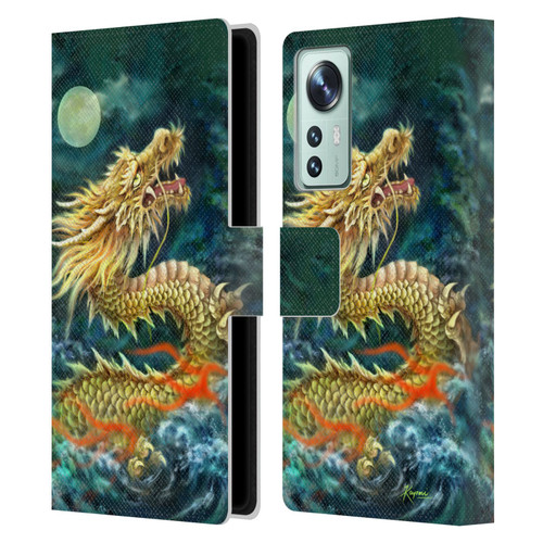 Kayomi Harai Animals And Fantasy Asian Dragon In The Moon Leather Book Wallet Case Cover For Xiaomi 12
