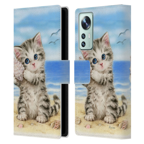 Kayomi Harai Animals And Fantasy Seashell Kitten At Beach Leather Book Wallet Case Cover For Xiaomi 12