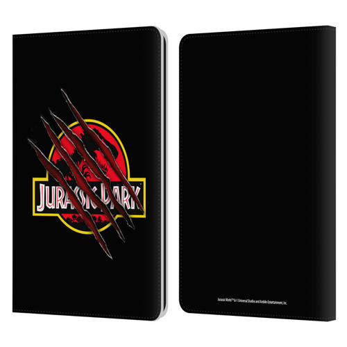 Jurassic Park Logo Plain Black Claw Leather Book Wallet Case Cover For Amazon Kindle Paperwhite 1 / 2 / 3