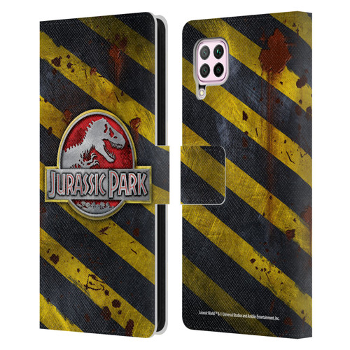 Jurassic Park Logo Distressed Look Crosswalk Leather Book Wallet Case Cover For Huawei Nova 6 SE / P40 Lite