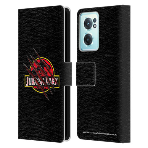 Jurassic Park Logo Plain Black Claw Leather Book Wallet Case Cover For OnePlus Nord CE 2 5G