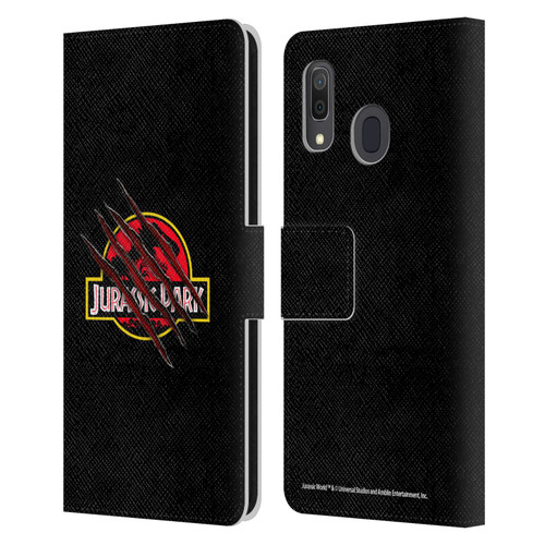 Jurassic Park Logo Plain Black Claw Leather Book Wallet Case Cover For Samsung Galaxy A33 5G (2022)