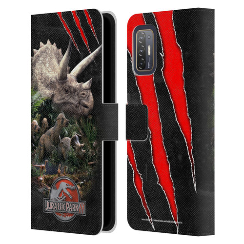 Jurassic Park III Key Art Dinosaurs 2 Leather Book Wallet Case Cover For HTC Desire 21 Pro 5G