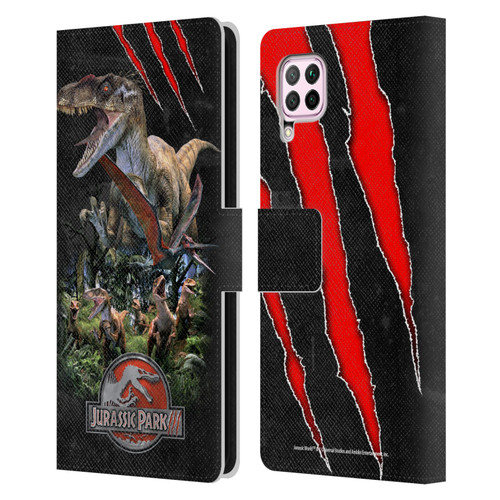 Jurassic Park III Key Art Dinosaurs 3 Leather Book Wallet Case Cover For Huawei Nova 6 SE / P40 Lite