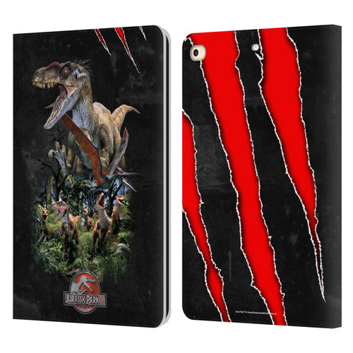 Jurassic Park III Key Art Dinosaurs 3 Leather Book Wallet Case Cover For Apple iPad 9.7 2017 / iPad 9.7 2018