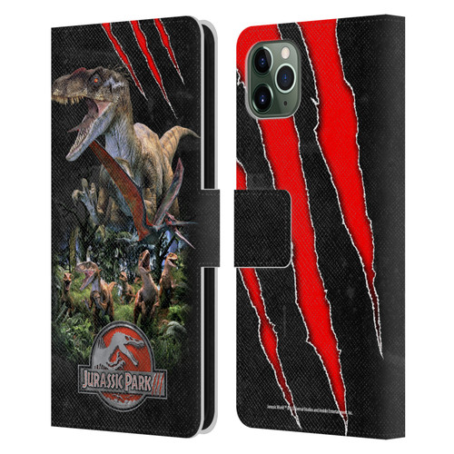 Jurassic Park III Key Art Dinosaurs 3 Leather Book Wallet Case Cover For Apple iPhone 11 Pro Max