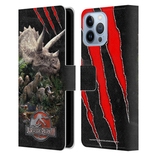 Jurassic Park III Key Art Dinosaurs 2 Leather Book Wallet Case Cover For Apple iPhone 13 Pro Max