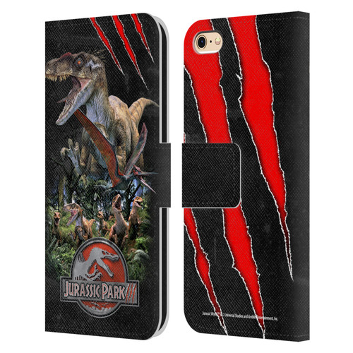 Jurassic Park III Key Art Dinosaurs 3 Leather Book Wallet Case Cover For Apple iPhone 6 / iPhone 6s