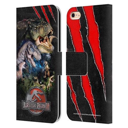 Jurassic Park III Key Art Dinosaurs Leather Book Wallet Case Cover For Apple iPhone 6 / iPhone 6s