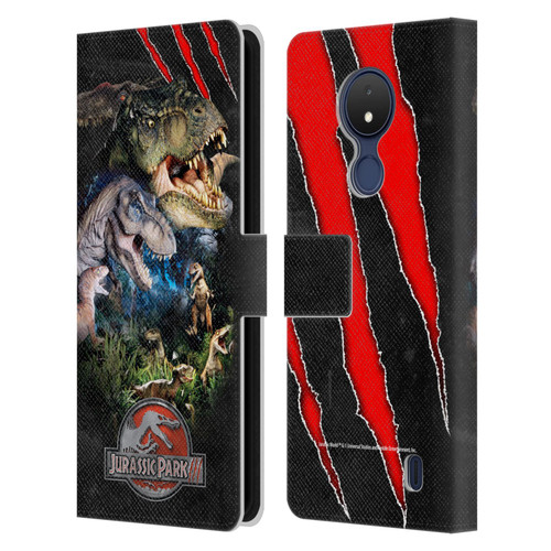 Jurassic Park III Key Art Dinosaurs Leather Book Wallet Case Cover For Nokia C21