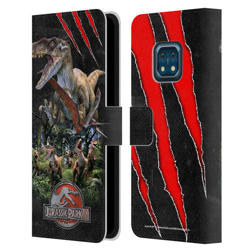 Jurassic Park III Key Art Dinosaurs 3 Leather Book Wallet Case Cover For Nokia XR20