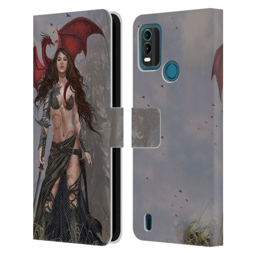 Nene Thomas Gothic Dragon Witch Warrior Sword Leather Book Wallet Case Cover For Nokia G11 Plus