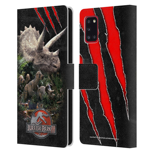 Jurassic Park III Key Art Dinosaurs 2 Leather Book Wallet Case Cover For Samsung Galaxy A31 (2020)