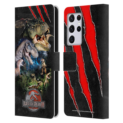 Jurassic Park III Key Art Dinosaurs Leather Book Wallet Case Cover For Samsung Galaxy S21 Ultra 5G