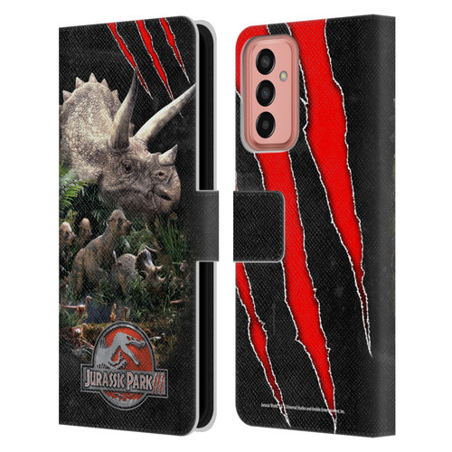 Jurassic Park III Key Art Dinosaurs 2 Leather Book Wallet Case Cover For Samsung Galaxy M13 (2022)