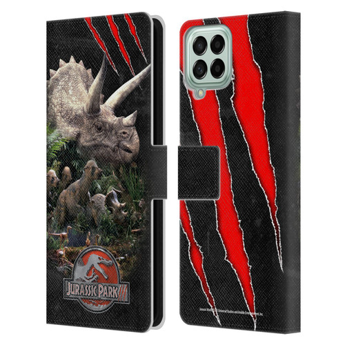 Jurassic Park III Key Art Dinosaurs 2 Leather Book Wallet Case Cover For Samsung Galaxy M33 (2022)