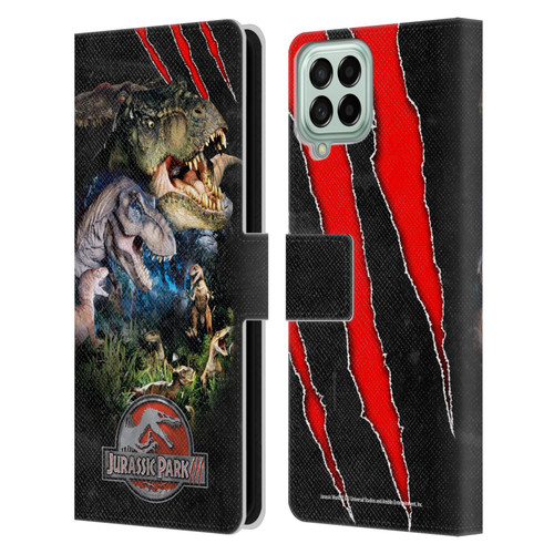 Jurassic Park III Key Art Dinosaurs Leather Book Wallet Case Cover For Samsung Galaxy M33 (2022)