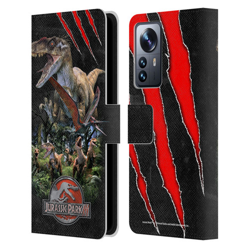 Jurassic Park III Key Art Dinosaurs 3 Leather Book Wallet Case Cover For Xiaomi 12 Pro