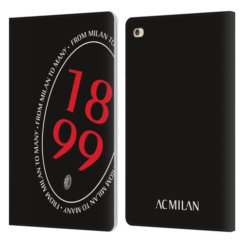 AC Milan Art 1899 Oversized Leather Book Wallet Case Cover For Apple iPad mini 4